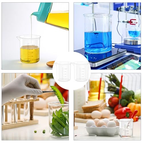 12 Pcs 17 Oz Transparent Experiment Measuring Cup | 500ml Plastic Beaker for Science Experiment, Measuring - size: 500ml (17oz) - Pack of 12