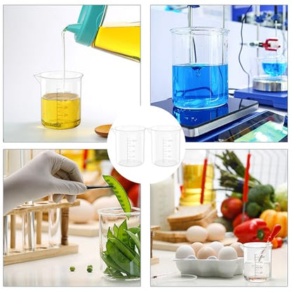 12 Pcs 17 Oz Transparent Experiment Measuring Cup | 500ml Plastic Beaker for Science Experiment, Measuring - size: 500ml (17oz) - Pack of 12