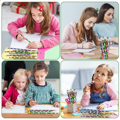 Cinrobiye 96 Pcs Sports Pencils Bulk, Basketball Football Baseball Scoeer Wood Pencils with Erasers Sports for School Prizes Classroom Exchange Gifts Party Favors Supplies, Stationary Gifts - style: Sports