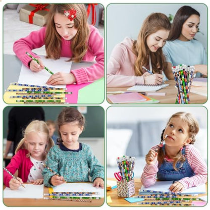 Cinrobiye 96 Pcs Sports Pencils Bulk, Basketball Football Baseball Scoeer Wood Pencils with Erasers Sports for School Prizes Classroom Exchange Gifts Party Favors Supplies, Stationary Gifts - style: Sports