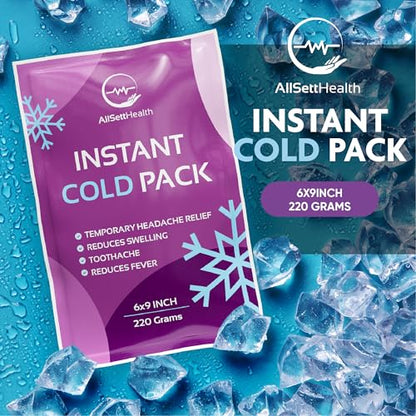12 Pack Large Instant Ice Packs for Injuries, Disposable Cold Packs | No Freezer Needed, Instant Cold Packs for Injuries, 9”x6” Large Disposable Ice Packs, Cold Compress for Post-Workout Recovery - size: 12 Pack (9" x 6")