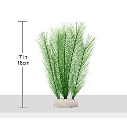 3Pcs Aquarium Decorations Fish Tank Artificial Green Water Plants Made of Silk Fabrics Plastic - color: 7" * 3 Pcs, Green