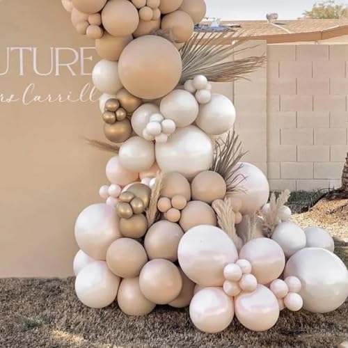 Voircoloria 105pcs Sand White Party Latex Balloons, 12inch - color: 01 Sand White, size: 12 inch - 105pcs