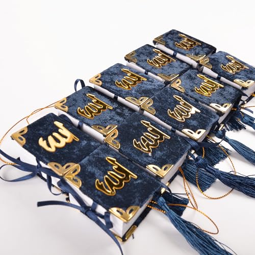 Set of 10 Quran Book for Muslim Favors Quran Book Arabic Hajj Favors Car Hanging Quran Islamic Gift (Dark Blue) - color: Dark Blue