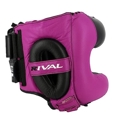RIVAL Boxing RHGFS3 Face-Saver Sparring Headgear - Wide Eye Opening, Premium Leather, and Thermoplastic Inner Frame - color: Pink, size: Small-Medium