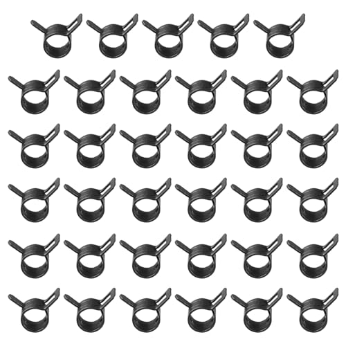 PATIKIL Spring Band Hose Pipe Clamps for 9-10.2mm OD Hose, 35 Pack Silicone Vacuum Constant Tension Band Clips for Fuel Line Silicone Air Hose Tube Water Pipe, Black - color: Black, size: 9-10.2mm