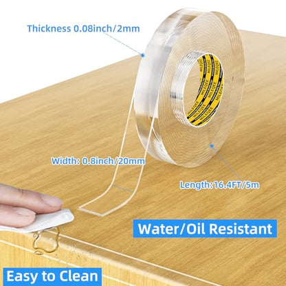Clear Edge Protector Strip,1 Pack x 0.8in x 16.4FT | Sharp Edge Wrap Cover Tape, Self Adhesive Protective Bumper Guards for Cabinet Door Desk Bed Furniture Waterproof - size: 1 Pack x 0.8in x 16.4FT