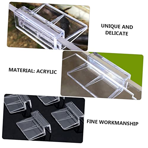 VANZACK 15pcs Acrylic Fish Tank Stand Clips Tank Divider Mounting Brackets for Goldfish Betta Cover Support Frame - size: 5.5X4X1.8CM