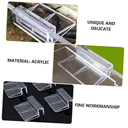 VANZACK 15pcs Acrylic Fish Tank Stand Clips Tank Divider Mounting Brackets for Goldfish Betta Cover Support Frame - size: 5.5X4X1.8CM