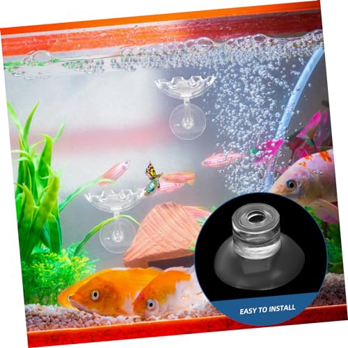 LIOOBO 50pcs Feeder Transparent Aquarium Cups for Fish Tank Feeding and Secure Viewing for Easy Installation - size: 3.00X3.00X1.50CM