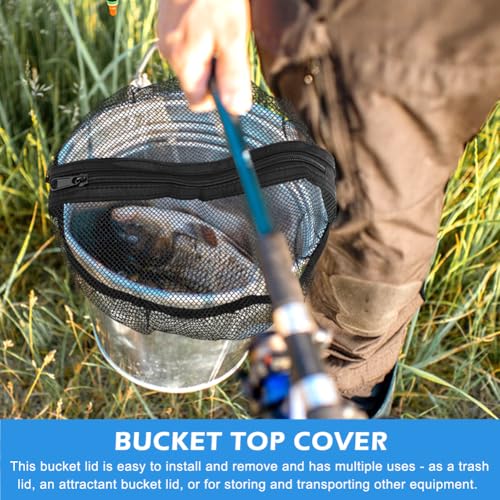Fishing Bucket Organizer for 5 Gallon Bucket,Outdoor Ice-Fishing Tackle Bag with Bait Buckets Cover,Adjustable Buckle,Multi-Pockets for Fishing Gear & Accessories Storage