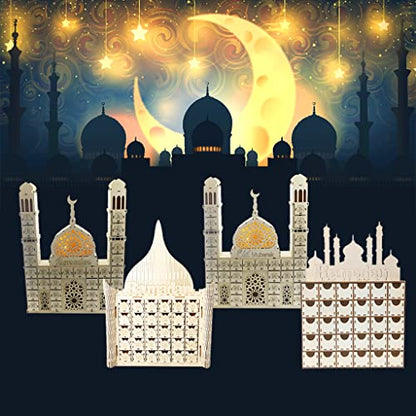 Ramadan Countdown Calendar, Wooden Ramadan Advent Countdown Calendar, Wooden Drawer Muslim Ramadan Decoration for Home Office Table Eid Party Decor