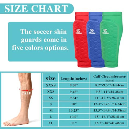 Soccer Shin Guards Shin Pads, Calf Compression Sleeve with Honeycomb Pads, Lightweight Shin Defender Shin Guards Kids for Adult Men Women, Boys, Girls, Youth - color: Green, size: Small