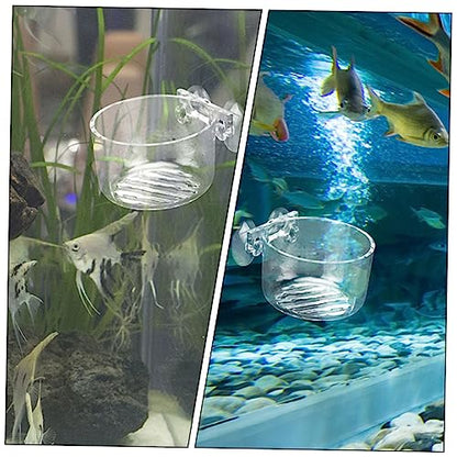 Abaodam Fish Feeder Bowl for Aquarium Feeding Holder with Cup Design for and Fish Easy to Use Feeding Container for Aquatic Pets