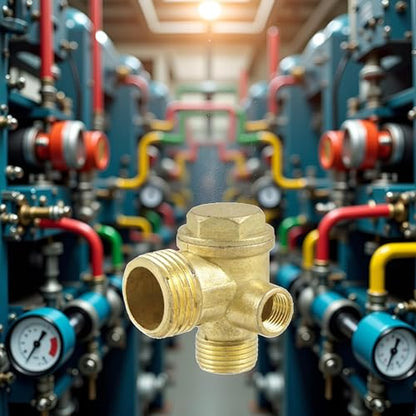 Gold Female Thread Check Valve 3-Port Brass Male Threaded Air Compressor Check Valve Central Pneumatic Air Compressor Accessories Air Compressor Replacement Parts，Valves，Check Valves