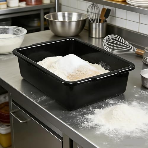 Commercial Bus Tubs, Bus Box/Tote Box, Set of 4, Black (23 L) - size: 23 L