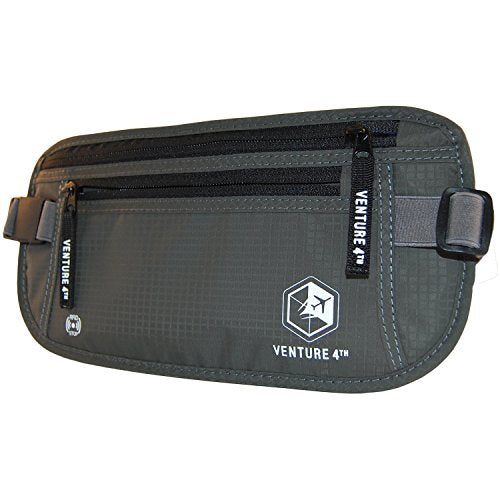 VENTURE 4TH Travel Money Belt with 7 RFID Sleeves - Gray - color: Gray