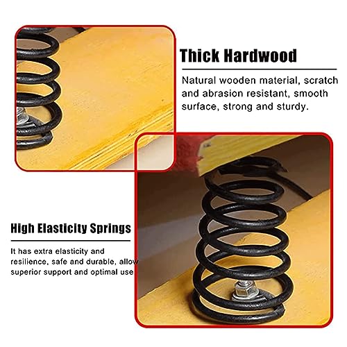 Heavy Duty Springboards Vault, Adult Wooden Home Gymnastics Springboards, 9 Steel Springs Martial Art Sport Equipment Big for Home Gym School