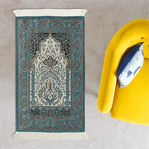Islamic Prayer Rugs - Men & Women, Thick Ramadan Praying Mat - Muslim Gifts (Turquoise) - color: Turquoise