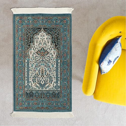 Islamic Prayer Rugs - Men & Women, Thick Ramadan Praying Mat - Muslim Gifts (Turquoise) - color: Turquoise