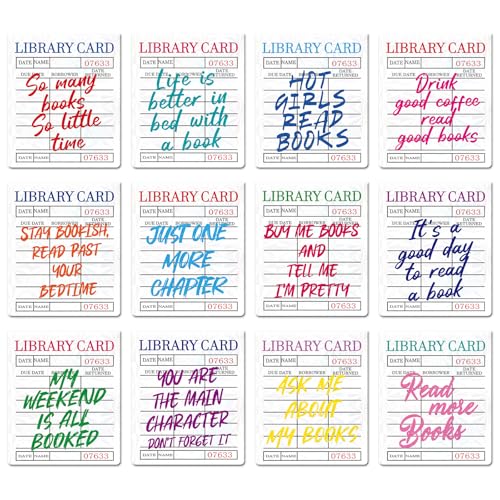 Holographic Magnetic Bookmark Gifts - 12 Pcs White Library Card Magnet Book Mark Glitter Reading Tracker Page Clips Marker Gift for Women Book Lovers Bookish School Office Supplies - color: White Library Card