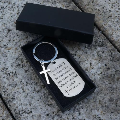 Inspirational Scripture Keychain with Cross - Bible Verse Matte Key Chain Religious Gift for Christian - style: Proverbs 3:5