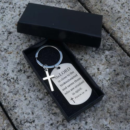 Inspirational Scripture Keychain with Cross - Bible Verse Matte Key Chain Religious Gift for Christian - style: Proverbs 3:5
