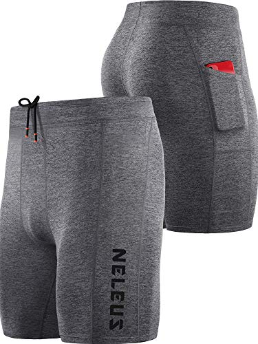 NELEUS Men's 3 Pack Running Compression Shorts with Pockets - color: 6072 Black/Grey/White,3 Pack, size: X-Large
