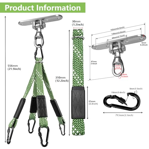 Heavy Duty Punching Bag Hanger with Boxing Bag Straps,180° +360° Rotation, Wall Ceiling Mount Hook for Heavy Boxing Bag, Weight Training, Aerial Yoga - color: Silver