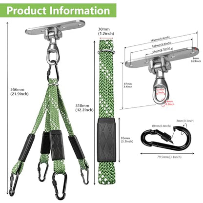 Heavy Duty Punching Bag Hanger with Boxing Bag Straps,180° +360° Rotation, Wall Ceiling Mount Hook for Heavy Boxing Bag, Weight Training, Aerial Yoga - color: Silver