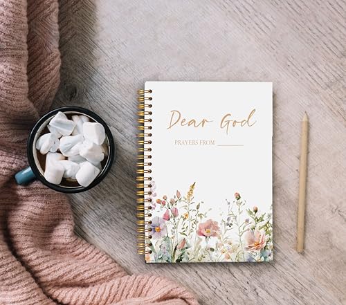 Floral Christian Notebook Journal - Dear God Prayer Journal,Christian Gifts for Women, Bible Journal Notebooks for Note Taking, Bible Journaling Notebook, Spiral Notebook 5.5x8.3 - color: 13-Christian-notebook
