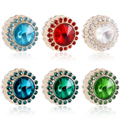 6 Pairs Hijab Magnets, Strong Hijab Pin Magnets 6 Colors Rhinestone Scarf Magnets Hijab Magnet Pins Hijab Pins for Women Scarves Niqab Muslim Islamic Hijab (Style 3) - style: 3