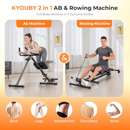 OWLSKY Ab Machine, Adjustable Ab Trainer Machine for Abs Workout at Home Gym, Foldable, Knee Protection, LCD Monitor, Device Holder, 400 LBS,Abdominal Trainer for Stomach Workout - style: Black