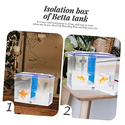 POPETPOP Miniature Fish Breeding Box Acrylic Isolation Tank Incubator for Bettas Guppies Safe Feeding Hatchery with Smooth Surface for Home Aquariums