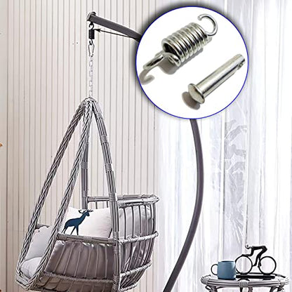 Hammock Chair Spring Pin Plug - Hammock Chair Ultimate Hanging Kit/Heavy Duty Hammock Spring Hook for Hanging Basket Chairs Hammock and Porch Swings - color: Silver