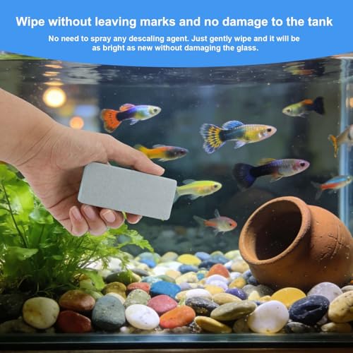 Penitue 4pcs Double-Sided Fish Tank Cleaning Brushes, Aquarium Sponge Brush Fish Tank Scrubber Cleaner Palm-Sized Cleaning Tool for Aquarium Glass Home Kitchen
