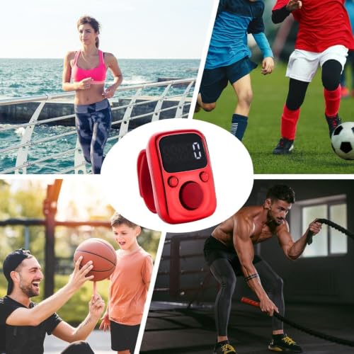 Tally Counter Portable Hand Finger Counting Clicker | Smart for Family Friends Home Young People Elderly Office Daily Wear - color: Red