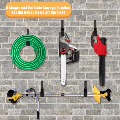 Heavy Duty Utility Hooks for Wall Mount, Garage Wall Hooks, Multi-Use Hose, Bike, Ladder, Chainsaw & Leaf Blower Hanger - 6 Medium (6 M) - size: 6 M