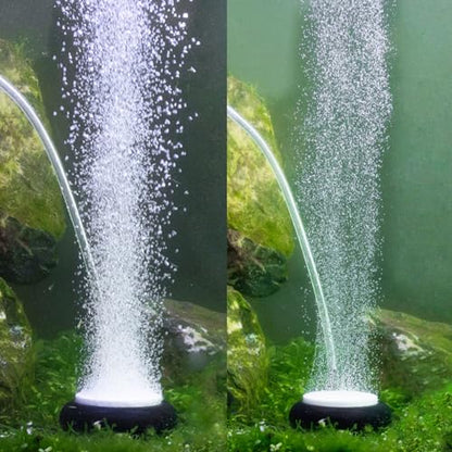 hygger Aquarium Air Stone, Fish Tank Bubbler, Nano Furnace Flue Round Stone Disk, Small Bubbles and High Dissolved Oxygen, with 2 Suction Cups, 1 Adjust Valve, 1 Check Valve (2 Inch) - color: Black, size: 2 Inch