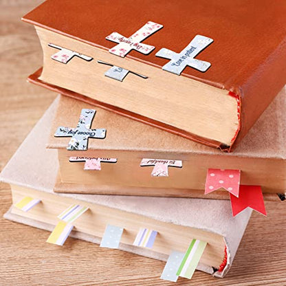 48 Pcs Magnetic Cross Bookmarks Bulk Church Gifts Christian Gifts for Women Bulk Christian Bookmarks Bible Verse Magnetic Page Clips for Women Christmas School Bible Study Group(Floral Style) - style: Floral Style