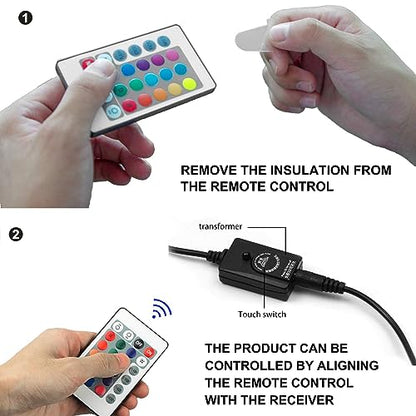 9.05 inch Submersible Aquarium Light, Fish Tank Light with Air Bubble Hole, RGB Color Changing Brightness Adjustable IP68 Waterproof Remote Control LED Light for Aquarium Fish Tank - size: 9.05 inch Air Bubble Hole