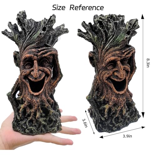 Tfwadmx Fish Tank Decoration Tree Trunk Aquarium Statue Hollow Stump Root Terrarium Reptile Hideout Accessories Ornament for Hermit Crabs Crayfish Sucker Fish Guppy