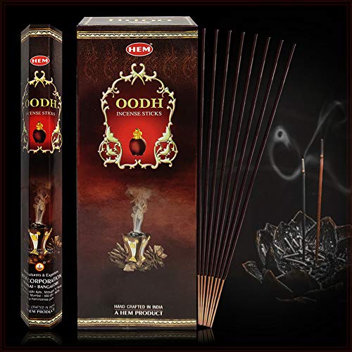 Oud Incense Sticks and Incense Stick Holder Bundle Insence Insense Hem Incense Sticks - color: Oodh
