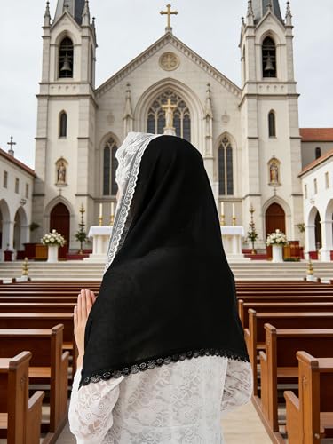 Leimandy Infinity Chapel Veil Hijab Scarf Head Wrap for Muslim V96 - color: Black