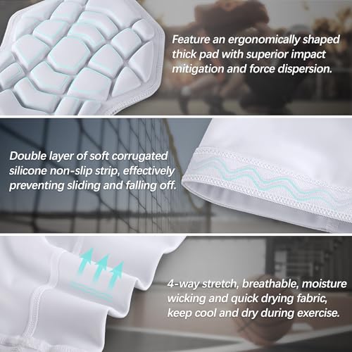 Knee Pads Compression Leg Sleeve Wrestling Volleyball Football Knee Pads, Knee Compression Sleeve for Youth Adult, 1 pair of Knee Sleeves ((#1) White-2pcs,XSmall) - color: (#1) White-2pcs, size: X-Small
