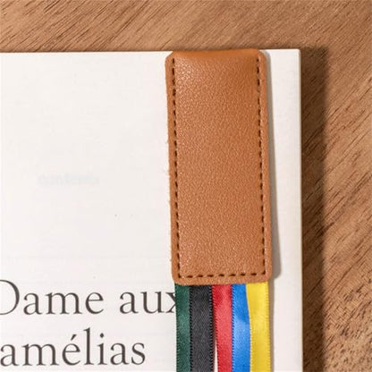 2 Pcs Creative Bookmarks Ribbon Page Markers Reading Bible Bible PU Leather Ribbon Page Holders