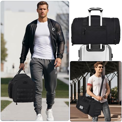 HILOMON Duffle Bag for Travel Mens Gym Sport Overnight Weekender Bags | 38L-45L Expandable Capacity, Airline Approved Carry-On Size, YKK Zippers, Separate Ventilated Shoe Compartment