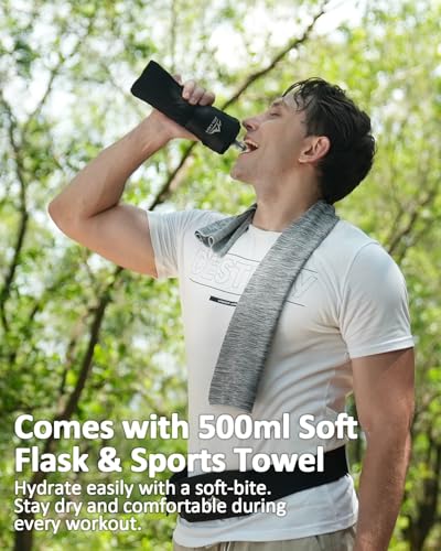 Zelvot Running Handheld Water Bottle, 500ml Soft Flask with Hand Strap Hydration Pack, BPA Free Collapsible Water Bottle for Running, Hiking, Cycling, Climbing (Pink, 500 ML) - color: Pink