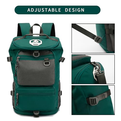 gym duffel bag backpack wrestling bag with shoe compartment 4 kinds of back method waterproof sports walking laptop - color: B-green