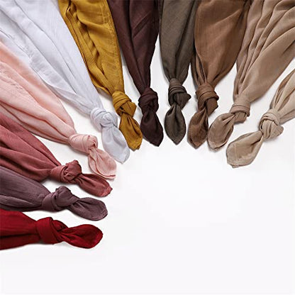 Txameru Women's Viscose Cotton Hijab Scarf - color: White